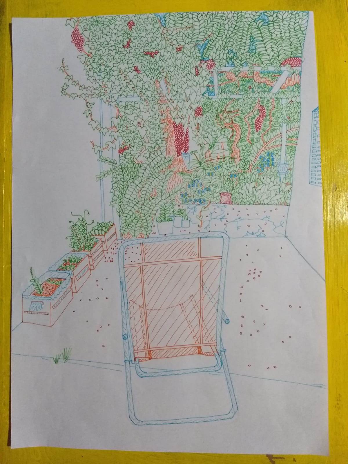 Dibujo de un patio